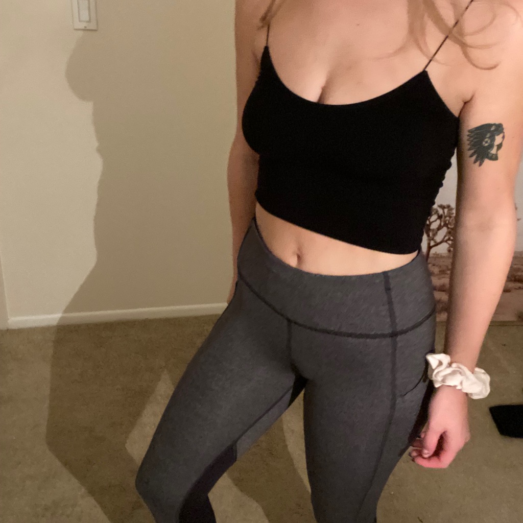 Grey And Black Mesh Lululemon Leggings